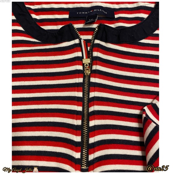 Tommy Hilfiger Women Shirt stripe 3/4 Sleeve Size L/G - Picture 5 of 5